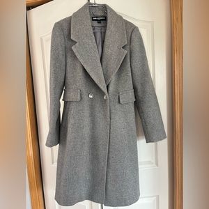 Karl Lagerfeld Paris Double Breasted Coat - Grey - Size Small